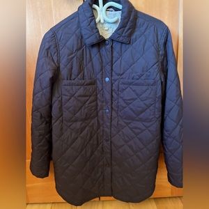 Black and beige quilted shacket from Bootlegger